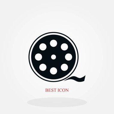 Videocamera tek simgesi, düz tasarım en iyi vektör simgesi