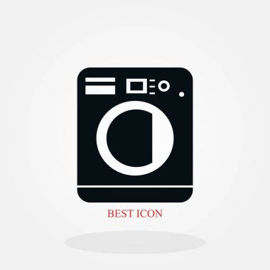 çamaşır makinesi simgesini, düz tasarım en iyi vektör simgesi