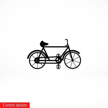 Bisiklet vektör simgesi, düz tasarım en iyi vektör simgesi