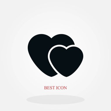 kalp vektör simgesi, düz tasarım en iyi vektör simgesi