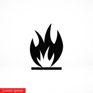 Yangın simge vektör, düz tasarım en iyi vektör simgesi