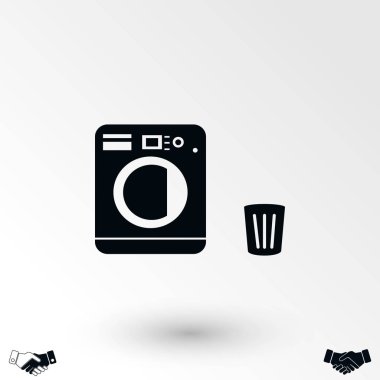 Çamaşırhane simgeler vektör, düz tasarım en iyi vektör simgesi