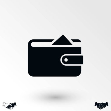 Düz uzun gölge cüzdan simgesi, düz tasarım en iyi vektör simgesi