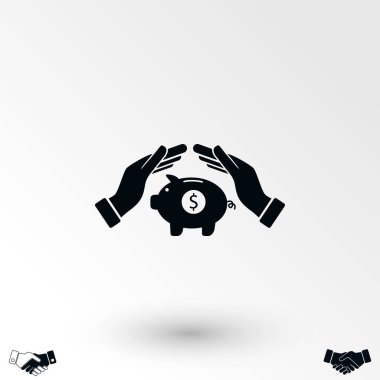 Kaydetme, kumbara, düz tasarım en iyi vektör simge vektör simgesi