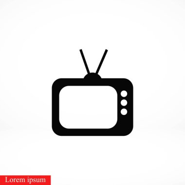 TV simge vektör, düz tasarım en iyi vektör simgesi