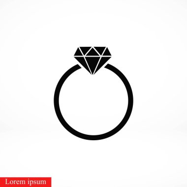 Yüzük simge vektör, düz tasarım en iyi vektör simgesi