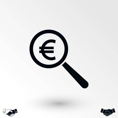 Arama euro para simgesi, düz tasarım en iyi vektör simgesi