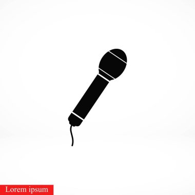 Mikrofon vektör simgesi, düz tasarım en iyi vektör simgesi