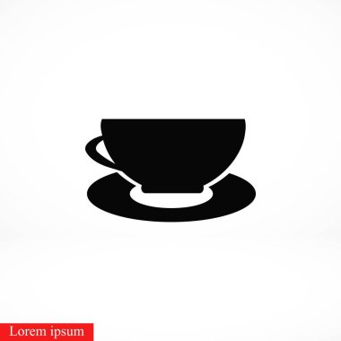 Kahve simge vektör, düz tasarım en iyi vektör simgesi