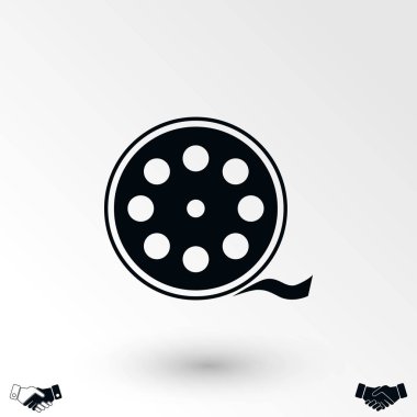 Videocamera tek simgesi, düz tasarım en iyi vektör simgesi