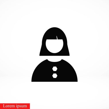 kadın simge vektör, düz tasarım en iyi vektör simgesi