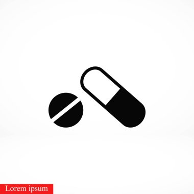 kapsül vektör simgesi, düz tasarım en iyi vektör simgesi