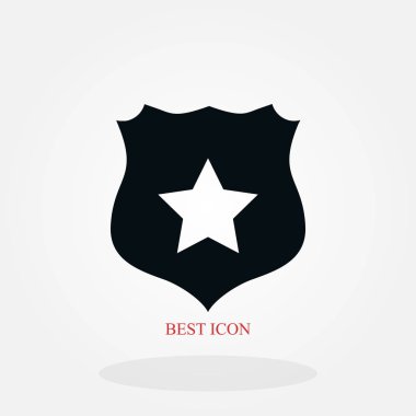 Kalkan işareti vektör simgesi, düz tasarım en iyi vektör simgesi