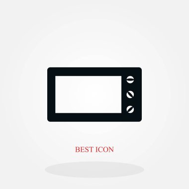 Mikrodalga fırın vektör simgesi, düz tasarım en iyi vektör simgesi
