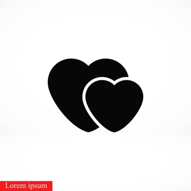 kalp vektör simgesi, düz tasarım en iyi vektör simgesi