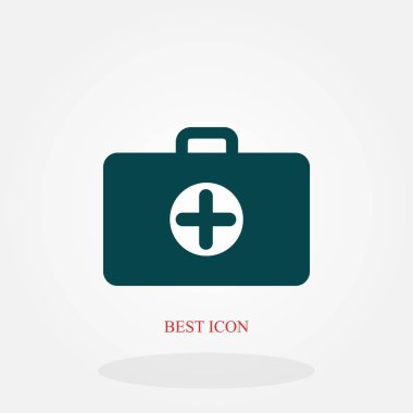 Hemşirelik çanta simgesi, düz tasarım en iyi vektör simgesi