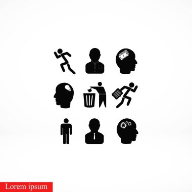 siyah çalışma işadamı simgesi, düz tasarım en iyi vektör simgesi