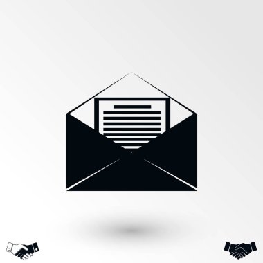 Posta işareti simgesi, düz tasarım en iyi vektör simgesi