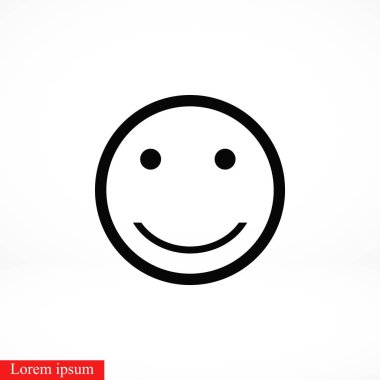 gülümsüyor simge vektör, düz tasarım en iyi vektör simgesi