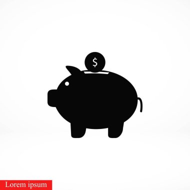 kumbara simgesi, düz tasarım en iyi vektör simgesi