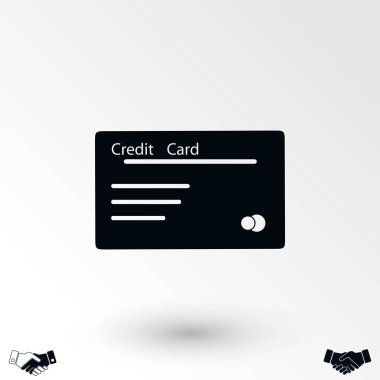 kredi kartı simgesi, düz tasarım en iyi vektör simgesi