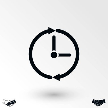 Saat simge vektör, düz tasarım en iyi vektör simgesi