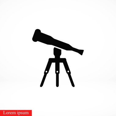 Teleskop simge vektör, düz tasarım en iyi vektör simgesi
