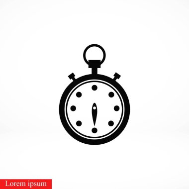 Kronometre simge vektör, düz tasarım en iyi vektör simgesi