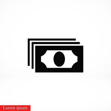 Dolar simge vektör, düz tasarım en iyi vektör simgesi