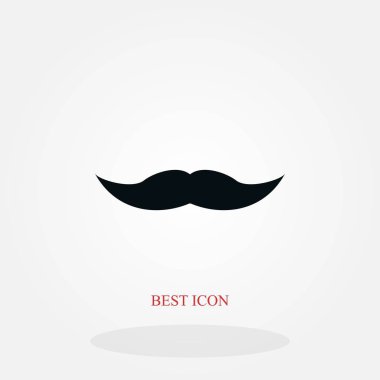 Bıyık simge vektör, düz tasarım en iyi vektör simgesi