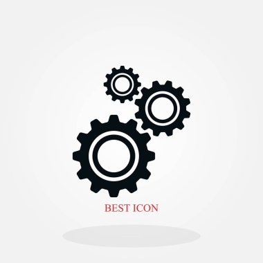 dişli simge vektör, düz tasarım en iyi vektör simgesi