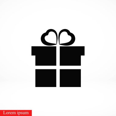 hediye simgesi vektörü, düz tasarım en iyi vektör simgesi