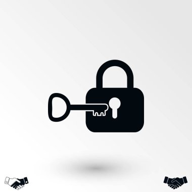 Kilit ve anahtar vektör simge, düz tasarım en iyi vektör simgesi