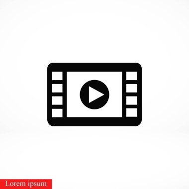 film film şeridi vektör simgesi, düz tasarım en iyi vektör simgesi