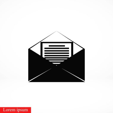 Posta işareti simgesi, düz tasarım en iyi vektör simgesi