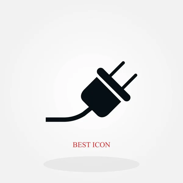 Electrical Plug Icon Flat Design Best Vector Icon — Stock Vector