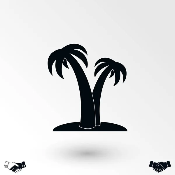 Palmen Tropisches Symbol Flaches Design Bestes Vektorsymbol — Stockvektor