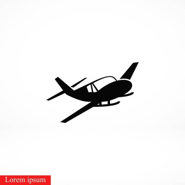 Uçak simgesi, düz tasarım en iyi vektör simgesi