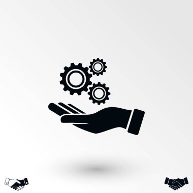 Kurulum ve destek simgesi, düz tasarım en iyi vektör simgesi