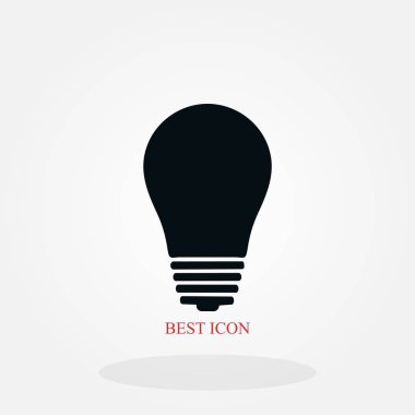 Ampul simgesi, düz tasarım en iyi vektör simgesi