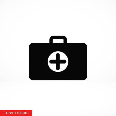 Hemşirelik çanta simgesi, düz tasarım en iyi vektör simgesi