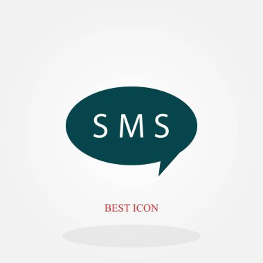 SMS vektör simgesi, düz tasarım en iyi vektör simgesi