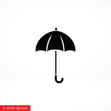 Şemsiye simge vektör, düz tasarım en iyi vektör simgesi