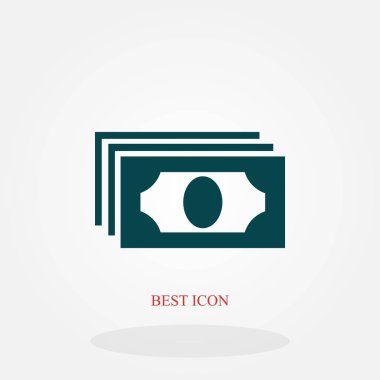 Dolar simge vektör, düz tasarım en iyi vektör simgesi