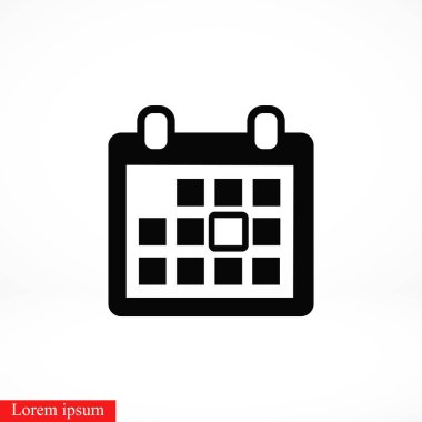 Takvim vektör simgesi, düz tasarım en iyi vektör simgesi