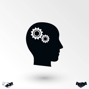 Ekibimizi vites kafa simgesi, düz tasarım en iyi vektör simgesi