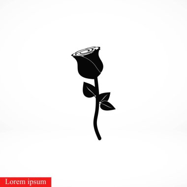 Gül simge vektör, düz tasarım en iyi vektör simgesi