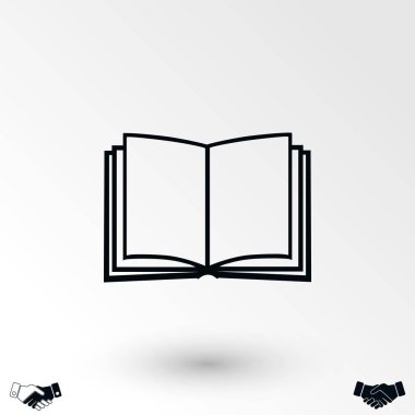 Beyaz bockground, düz tasarım en iyi vektör simgesi izole kitap simgesi