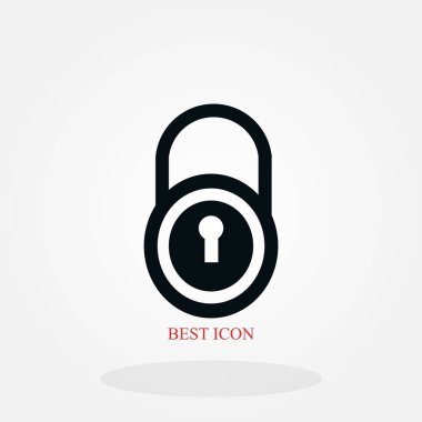 kilit vektör simgesi, düz tasarım en iyi vektör simgesi