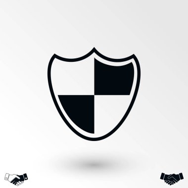 Kalkan işareti simgesi, düz tasarım en iyi vektör simgesi